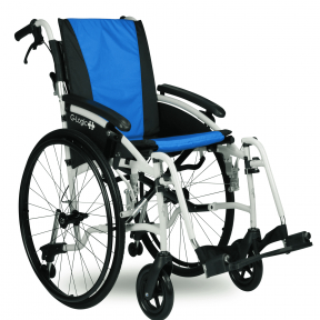 Invalidní vozík EXCEL G-LOGIC - černá konstrukce +  modrý potah
